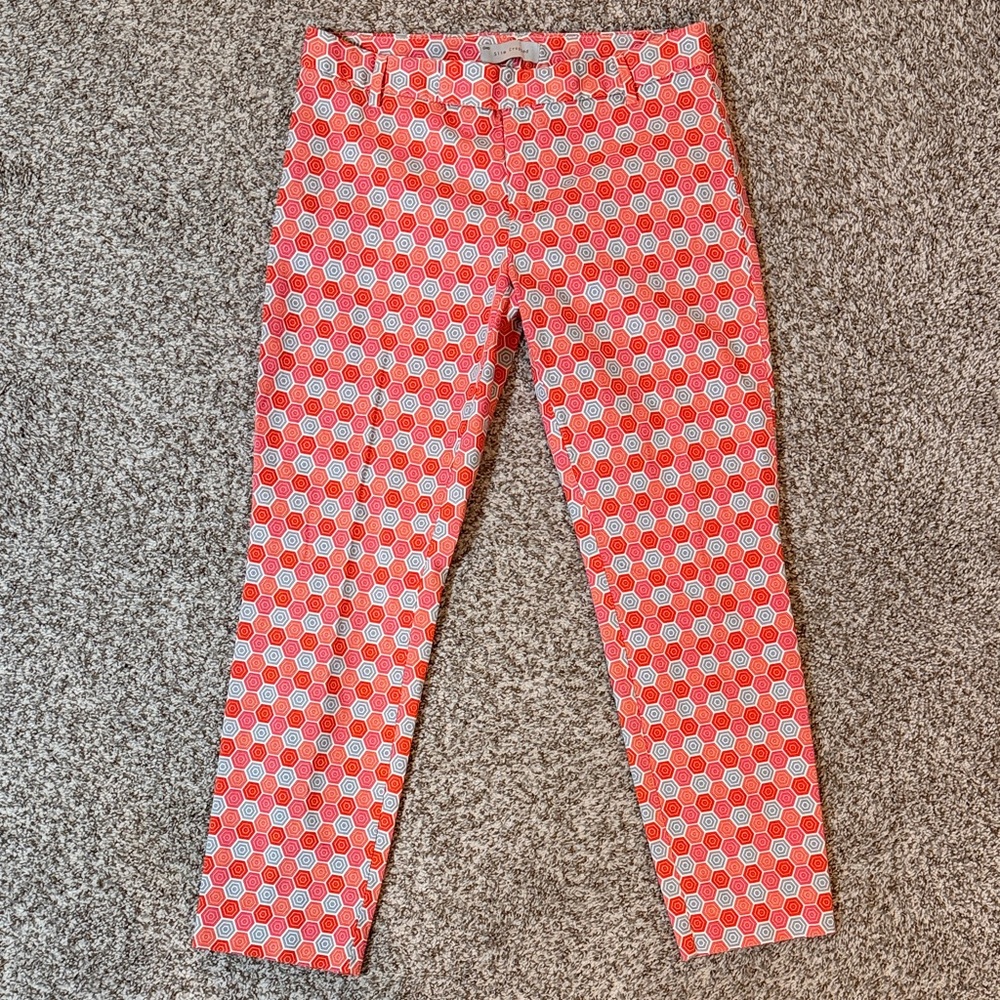 GAP Cropped Slim Geometric Patterned Pants